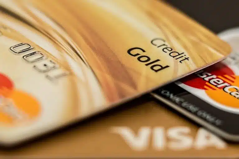 a close up of a credit card